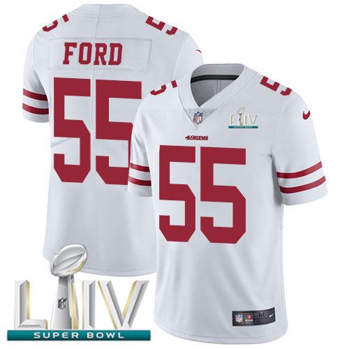 San Francisco 49ers Nike 55 Dee Ford White Super Bowl LIV 2020 Men Stitched NFL Vapor Untouchable Limited Jersey